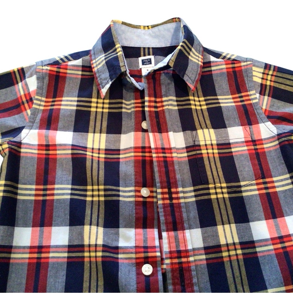 Janie and Jack boys size 3, button up cotton shirt - Picture 1 of 6